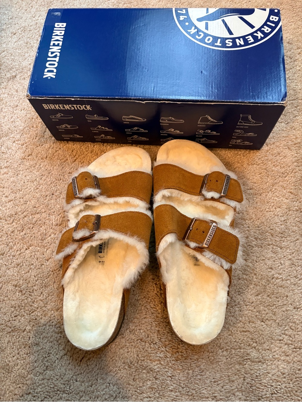 Women’s Arizona fur mink Birkenstocks - Picture 6 of 7